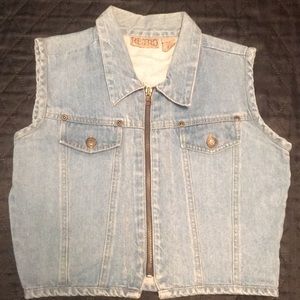 Vintage Demin Zip Up Vest